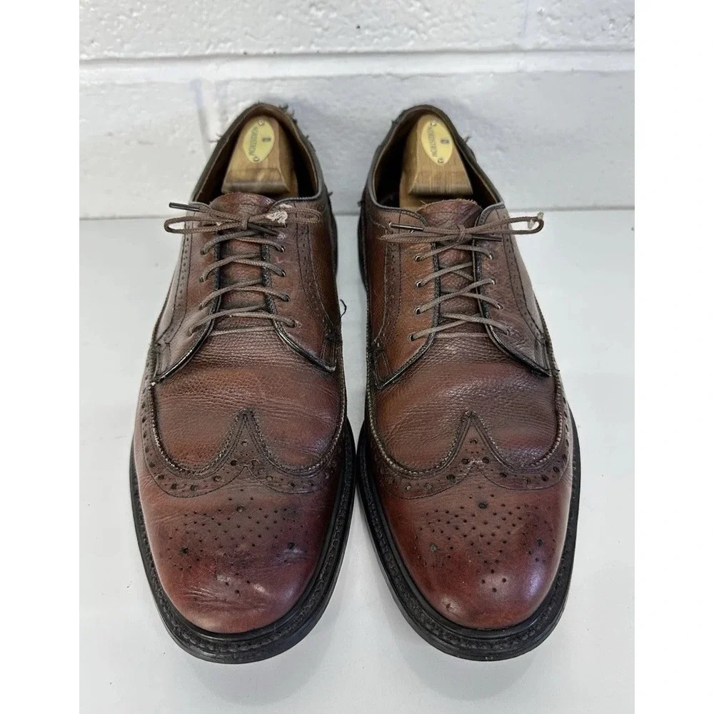 VTG 60s Pedwin Brown Leather Longwing Boucher‎ Gunboat Dress Shoes / Men's 10.5